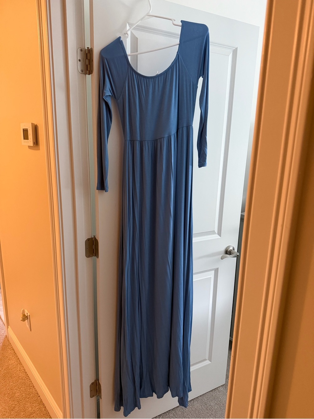 Pinkblush Long Sleeve Maxi Dress in Dusty Blue